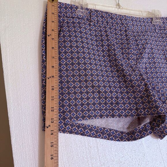 NWT Land N Sea Blue Orange‎ Geometric Print Flat Front Shorts Women 14 - Picture 4 of 12